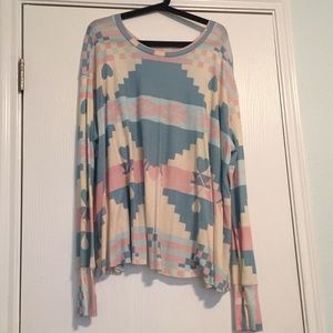 Wildfox Oversized Longsleeve Shirt: Size Small